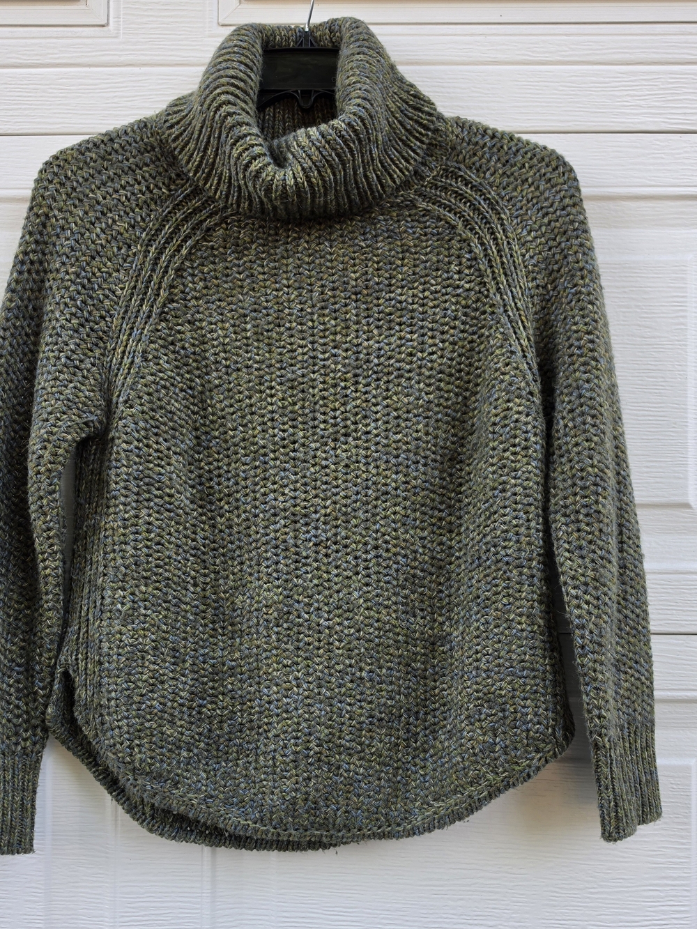PrAna Callisto Marled Knit Turtleneck Sweater Rye Green Marled Medium